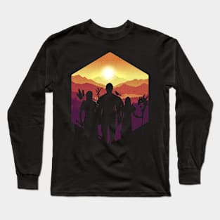 Cooles Fantasy D20 Group Silhouette RPG Long Sleeve T-Shirt